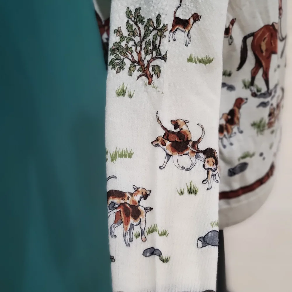 J. Crew Cream Horse/Equestrian Vintage HTF Rare Cardigan Size Med. 100% Wool - Picture 6 of 9